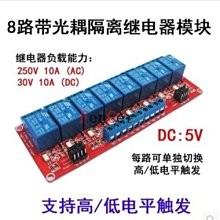 紅色版 8路 24V 帶光耦隔離高低電平觸發繼電器模組   [9009372]