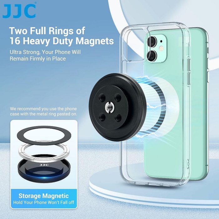 JJC MagSafe磁吸手機支架三腳架 蘋果15/14/13/12 pro max等三星安卓手機 便捷式通用自拍桿