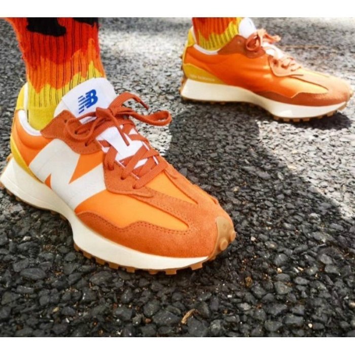 New Balance NB327系列 橙色 奶茶色老爹鞋 復古 運動鞋 慢跑鞋 老爹鞋 休閒 男鞋 女鞋