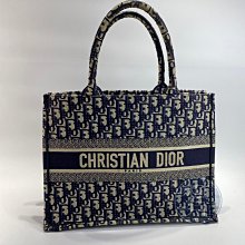 Christian Dior 迪奧 藍色 緹花 BOOK TOTE 中號  手提包  手提袋 名牌 精品包  刺繡款  精品包