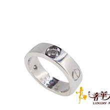 已售出＊奢華大道國際精品＊【J0543】Cartier Love戒指18白K金鑲3顆鑽石 56號 B4032556