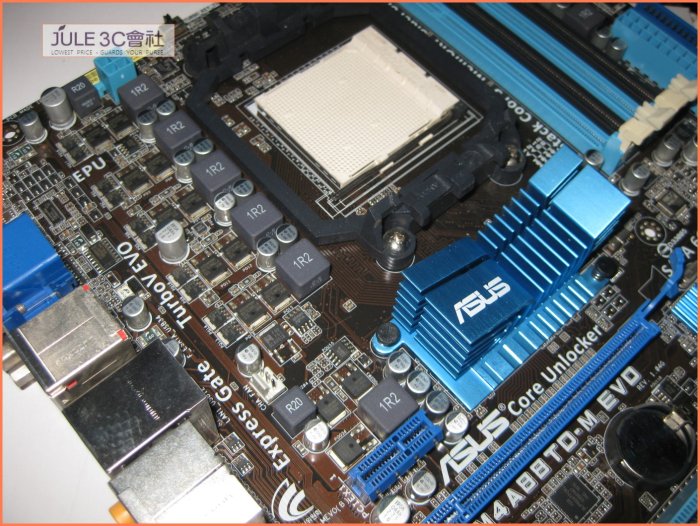 JULE 3C會社-華碩ASUS M4A88TD-M EVO AMD 880G/D3/防突波/MATX/AM3 主機板