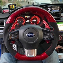 【小鳥的店】速霸陸 WRX STI LEVORG SUBARU 紅色碳纖維款 變形蟲 方向盤