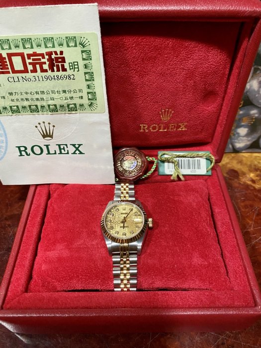 ROLEX  勞力士 DATEJUST 79173  蠔式經典金色電腦紀念面盤鑽石自動女錶