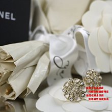 ☆優買二手精品名牌店☆ CHANEL 限量 金色 金屬 水鑽 珍珠 雪花 小花 圓形 針式 耳環 全新