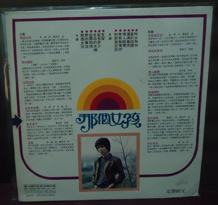 【音樂年華】徐瑋- 那個女孩/ 別把我忘記 /1977 海山唱片