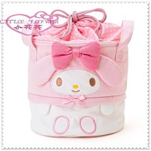♥小花花日本精品♥ Hello Kitty 美樂蒂  手提袋 造型收納袋 束口收納包/便當袋  粉42109105