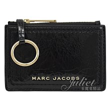 【茱麗葉精品】【全新精品 優惠中】MARC JACOBS 馬克賈伯 專櫃商品 浮雕LOGO漆皮證件鑰匙零錢包.黑 現貨