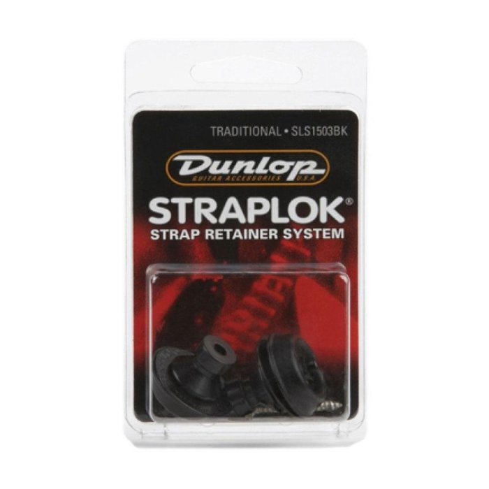 《白毛猴樂器》  DUNLOP STRAPLOK SLS1033BK 安全背帶扣 黑色 高品質高磅數 美國製 樂器配件