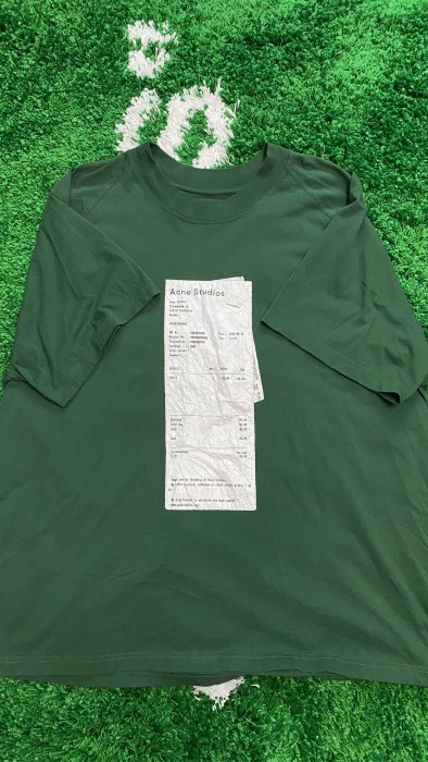 二手美品罕見墨綠色ACNE STUDIOS 發票收據短Tee T-shirt 青山限定(售完