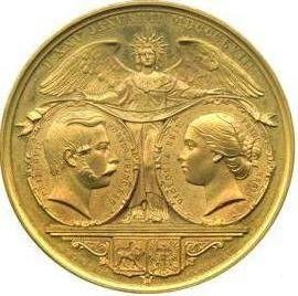 英國鍍金銅章 1858 Marriage of Princess Victoria to Frederick Medal