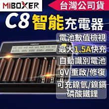 【傻瓜批發】MiBOXER C8 1.5A*8槽 快充電流可調 液晶顯示 18650鋰電池充電器/鎳氫/磷酸鋰鐵電池