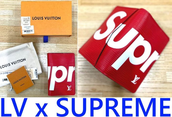 BLACK近全新LOUIS VUITTON x SUPREME夢幻聯名LV BOX LOGO連帽長T帽T (另有卡片夾)