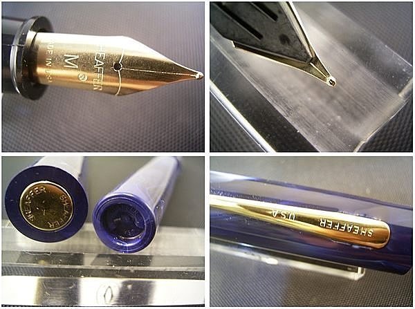 美製西華Sheaffer No-Nonsense 藍色大理石紋23K鍍金F尖鋼筆(非萬寶龍派克百利金lamy)01