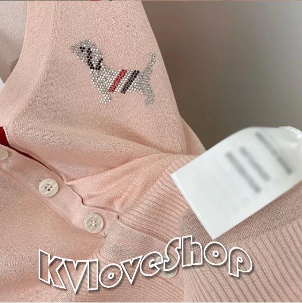KVLOVE SHOP〥外貿單 時尚狗狗條槓提花薄款小寬鬆針織外套 4色〥特價