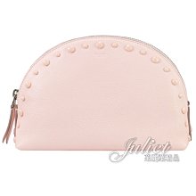 【茱麗葉精品】【全新精品】TODS 專櫃商品 烙印LOGO小牛皮貝殼造型收納包/化妝包.淺粉 現貨