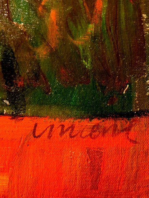 【 金王記拍寶網 】U1171  梵谷 款 靜物花卉圖 手繪原作 厚彩油畫一張 罕見 稀少 藝術無價~