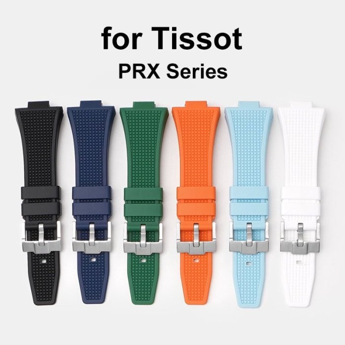 TISSOT 矽膠錶帶適用於天梭 PRX 系列錶帶 12 毫米橡膠手鍊女士男士錶帶防水柔軟運動錶帶手錶配件