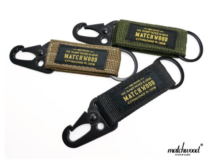 【Matchwood直營】Matchwood Military KeyHolder 軍用勾扣鑰匙圈 黑色款 腰間穿搭配件