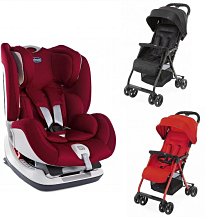 Chicco Seat up 012 Isofix 安全汽座(CBB79828.64熱情紅)+都會輕旅手推車9900元(聊聊優惠)