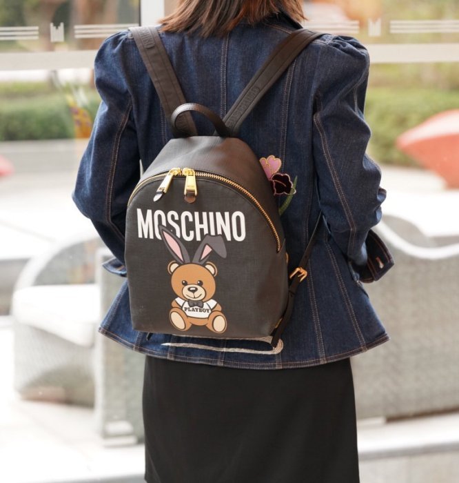 Moschino Play Boy Bear Backpack 小型後背包 Play Boy 熊 黑