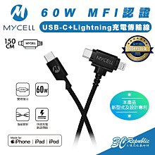 MYCELL 60W MFI USB-C Lightning 充電線 傳輸線 快充線 適 iPhone 15 14 13