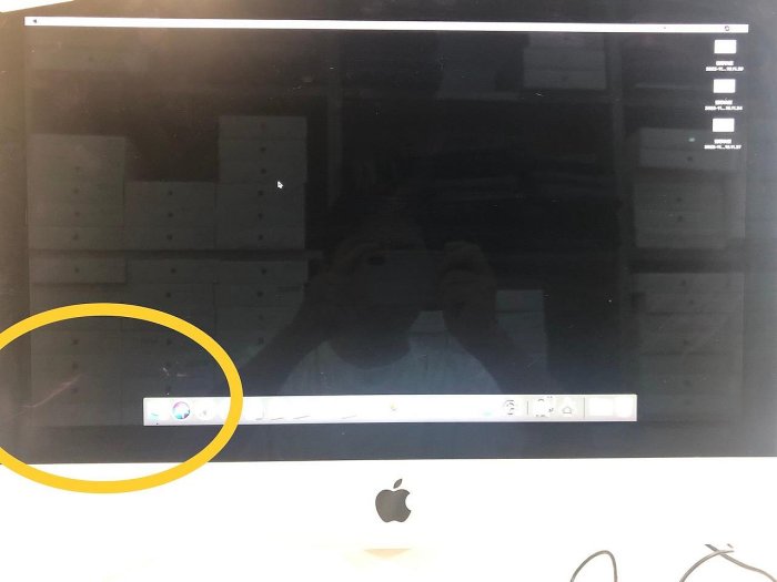 台中 2017年 iMac Retina 4K 21吋 i5 (3.4) 8G 1TB 融合硬碟 螢幕有裂痕
