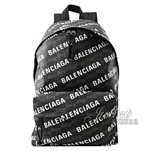 【茱麗葉精品】全新精品 BALENCIAGA 巴黎世家 713044 Signature 滿版印花拉鍊大後背包.黑 現貨