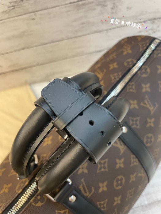 《真愛名牌精品》LV M56711 KEEPALL BANDOULIÈRE 45 老花 旅行袋  *全新品*