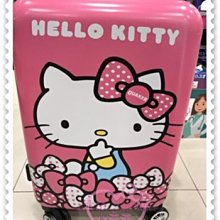 ♥小花花日本精品♥Hello Kitty 品牌合作聯名系列行李箱登機箱輕量化行李箱雙向飛機靜音輪坐姿攜手指點點蝴蝶結~8