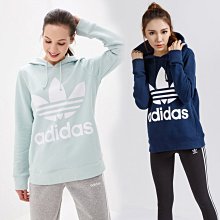 【Dr.Shoes】Adidas Trefoil Hoodie 女裝 長袖 連帽T恤 湖水綠ED7503藍CE2410