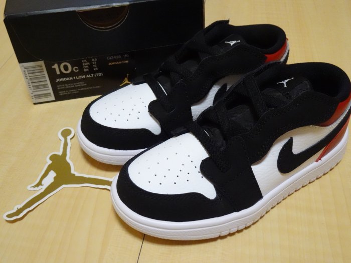 NIKE JORDAN 1 LOW ALT(TD)AJ1低筒麂皮魔鬼氈Black Toe白黑紅小童鞋