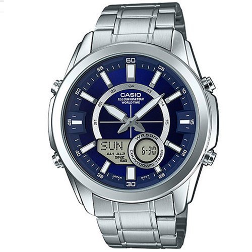 CASIO手錶10年電力錶款AMW-810D-2A電話簿記錄雙顯運動錶 CASIO公司貨AMW-810