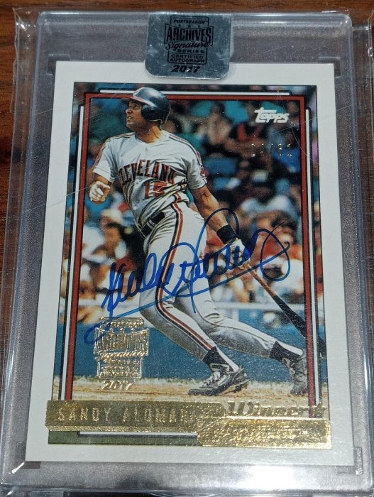 Sandy Alomar 1992 Topps Gold Archives Buyback 封殼簽名卡 限61