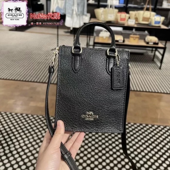 NaNa代購 Coach CJ500 素面牛皮女士Mini托特包 琴譜包 斜背包 手提包 附購證