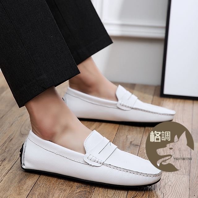 格調…Flash Sale 男士真皮鞋大碼 38-49 男士 Penny Loafers 透氣 Moccasin 鞋子在休閒皮