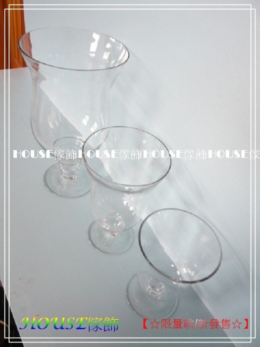 *︵House傢飾︵*酒杯造型玻璃花器 花瓶  魚缸 zakka鄉村風格 多肉植物 水耕植物(1組3入)【☆限量款/新發
