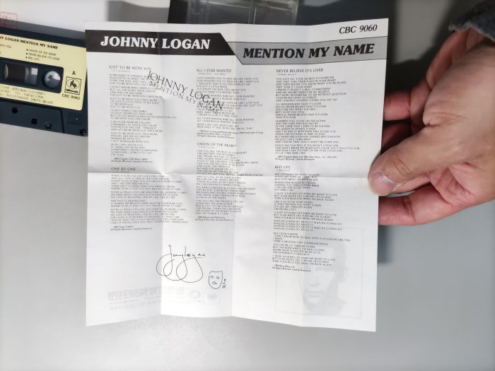 錄音帶/卡帶/GA51/英文/強尼羅根 JOHNNY LOGAN/提起我的名字 MENTION MY NAME/非CD非黑膠