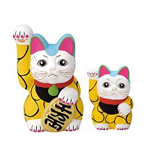 日本製 親子招財貓 千萬兩 唐草手繪招財貓 貯金箱 陶器 13.5cm