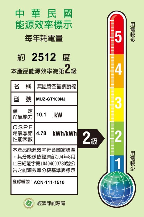 MITSUBISHI三菱 16-17坪靜音大師GT系列2級變頻冷暖分離式冷氣 MSZ-GT100NJ/MUZ-GT100NJ