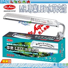 【魚店亂亂賣】水族先生專業LED水草夾燈19cm/銀色/平價版6W/2030 LED燈水族燈具MR.AQUA