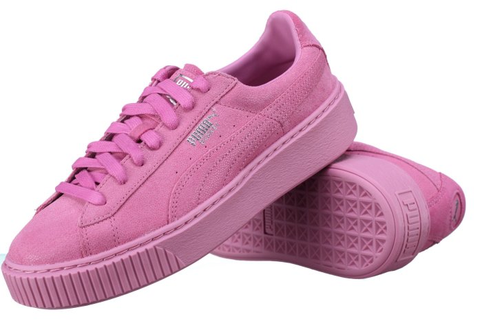 =CodE= PUMA BASKET PLATFORM RESET 珍珠皮革增高厚底鞋(全粉紅) 363313-02 女