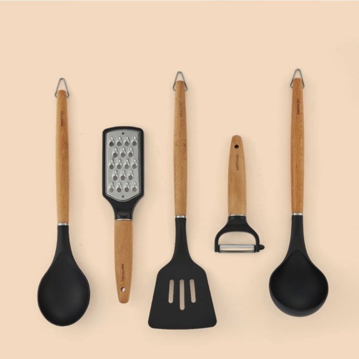 韓國HAPPYCALL FOREST WOOD 木柄料理工具5件組 廚房工具 料理工具-專業五金