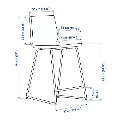 IKEA 吧台椅, 鍍鉻