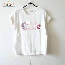 ╭＊一元起標～當 我 們 在 衣 起C-WIT＊╯全新韓國製英文字樣燙漆袖子反摺上衣