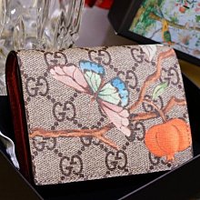 Gucci 410120 Blooms leather card holder 蝴蝶花卉 卡夾