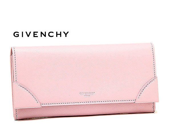 GIVENCHY紀梵希►( 淡粉紅色) 真皮兩摺長夾 皮夾｜100%全新正品｜特價!　