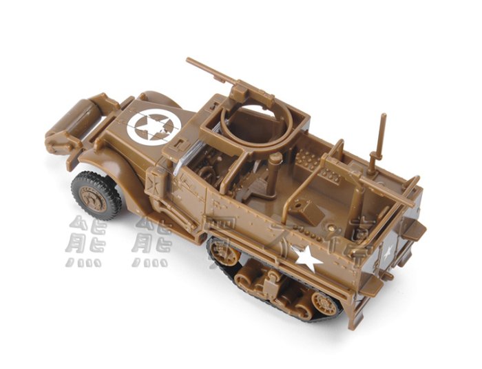[在台現貨/拼裝車] 美軍 M3A1 半履帶 裝甲車 拼裝車 軍事模型 兩色可選 (沙漠色、軍綠色)