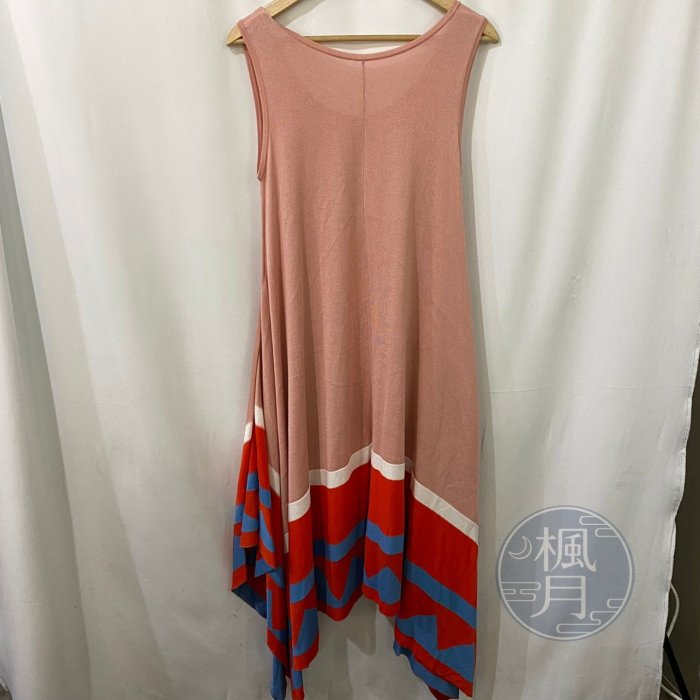 BRAND楓月 ISSEY MIYAKE 三宅一生 粉連身裙襬拚色長裙 #2 休閒服飾 精品女裝 長洋裝 氣質