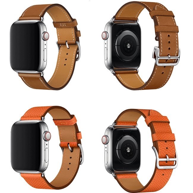 Apple Watch錶帶 愛馬仕真皮皮革 1 2 3代 38mm  42mm 牛皮 Iwatch 替換帶 真皮錶帶